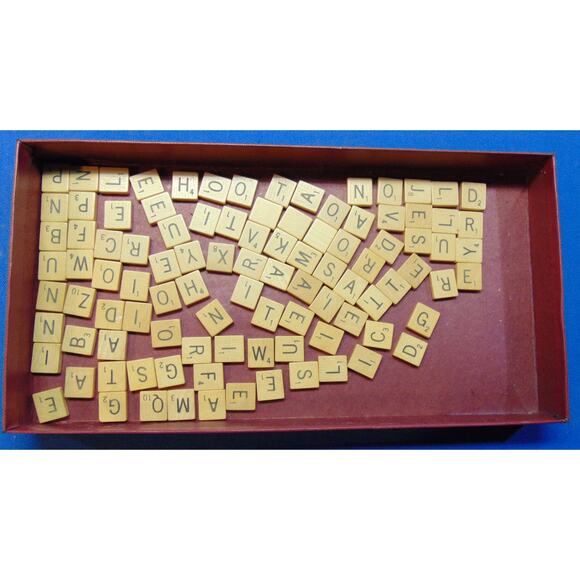 Scrabble Vintage 1953 Selchow & Righter Crossword Board Game Complete 100 Tiles - Picture 7 of 14